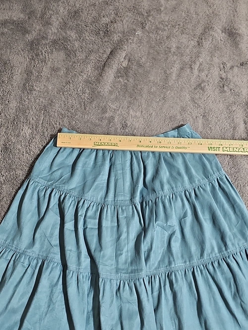 Fringe Vest Three Button Cinched Waist With Tiered Skirt Blue Green Size S - Picture 7 of 10